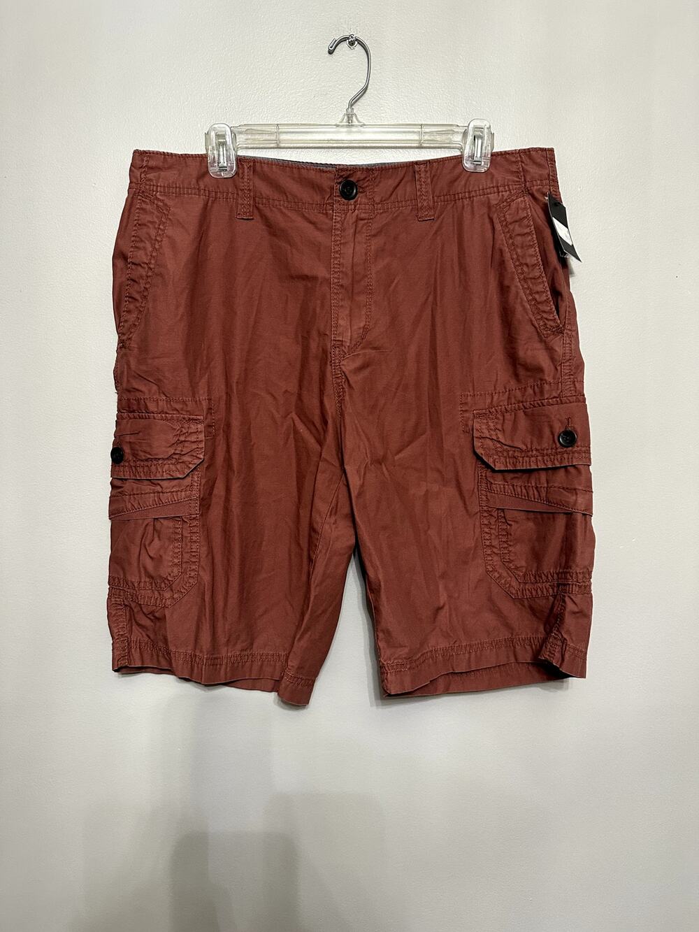 Union Men's Red Clay Cargo Shorts Zipper 34R NWT
